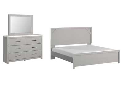 Image for Cottonburg King Panel Bed with Mirrored Dresser