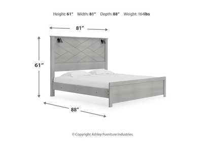 Cottonburg King Panel Bed with Mirrored Dresser and Nightstand,Signature Design By Ashley