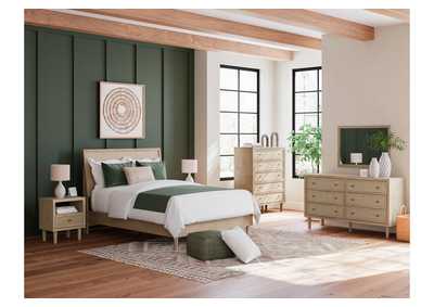 Cielden Queen Panel Bed with Mirrored Dresser, Chest and 2 Nightstands,Signature Design By Ashley