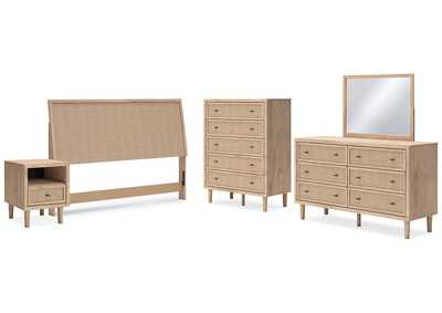 Cielden King Panel Headboard with Mirrored Dresser, Chest and Nightstand,Signature Design By Ashley