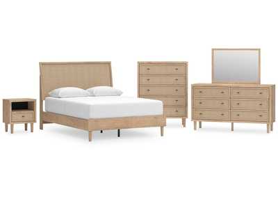 Cielden Queen Panel Bed with Mirrored Dresser, Chest and Nightstand,Signature Design By Ashley