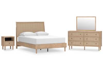 Cielden Queen Panel Bed with Mirrored Dresser and Nightstand,Signature Design By Ashley