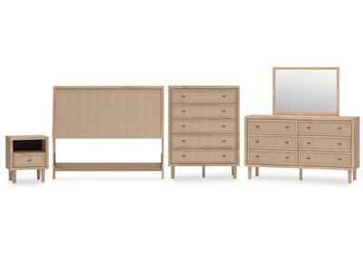 Cielden Queen Panel Headboard with Mirrored Dresser, Chest and Nightstand,Signature Design By Ashley