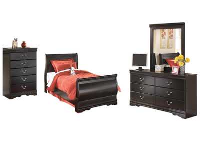 Image for Huey Vineyard Twin Sleigh Bed with Mirrored Dresser and Chest