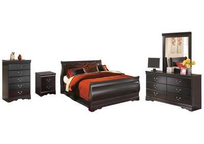 Image for Huey Vineyard Queen Sleigh Bed with Mirrored Dresser, Chest and Nightstand