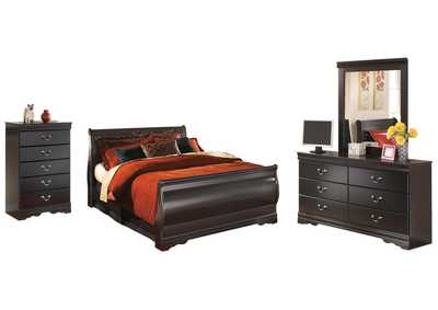 Image for Huey Vineyard Queen Sleigh Bed with Mirrored Dresser and Chest