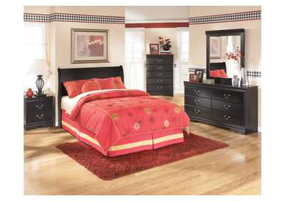 Huey Vineyard Full Sleigh Headboard Bed with Mirrored Dresser, Chest and Nightstand,Signature Design By Ashley