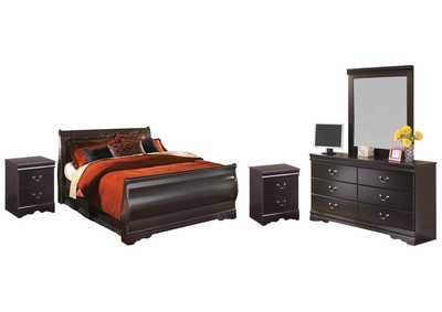 Huey Vineyard Full Sleigh Bed with Mirrored Dresser and 2 Nightstands,Signature Design By Ashley