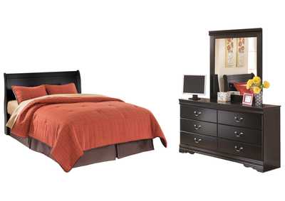 Image for Huey Vineyard Queen Sleigh Headboard Bed with Mirrored Dresser
