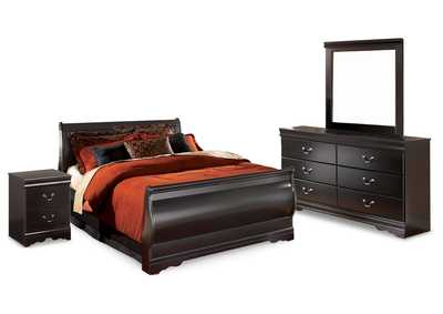 Image for Huey Vineyard Full Sleigh Bed with Mirrored Dresser and Nightstand