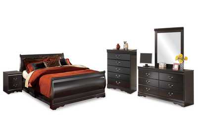 Huey Vineyard Full Sleigh Bed, Dresser, Mirror, Chest and Nightstand