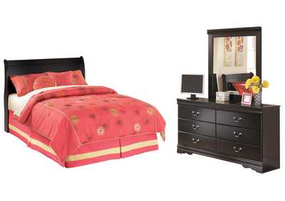 Image for Huey Vineyard Full Sleigh Headboard Bed with Mirrored Dresser