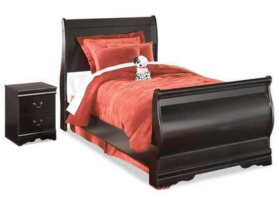 Huey Vineyard Twin Sleigh Bed and Nightstand