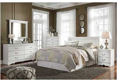 Anarasia Queen Sleigh Headboard Bed with Mirrored Dresser and 2 Nightstands,Signature Design By Ashley