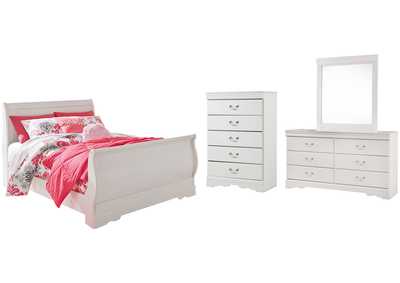Image for Anarasia Full Sleigh Bed with Mirrored Dresser and Chest