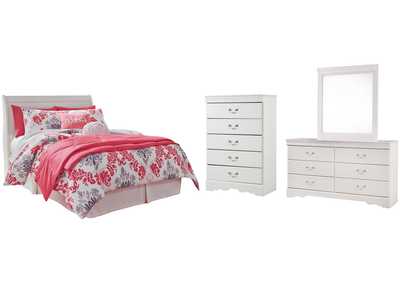 Image for Anarasia Full Sleigh Headboard Bed with Mirrored Dresser and Chest