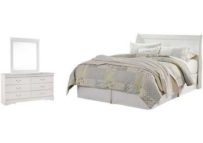 Image for Anarasia Queen Sleigh Headboard Bed with Mirrored Dresser