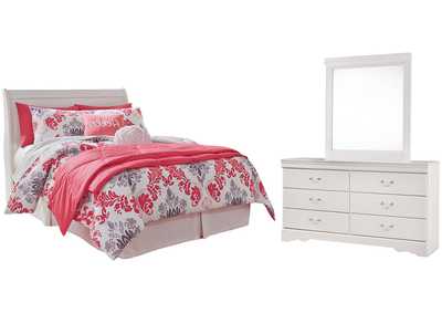 Image for Anarasia Full Sleigh Headboard Bed with Mirrored Dresser