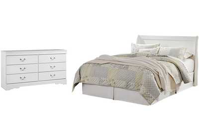Anarasia Queen Sleigh Headboard Bed with Dresser