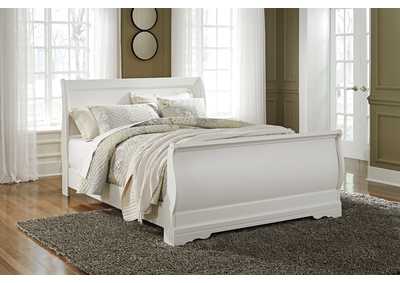 Anarasia Queen Sleigh Bed with Mirrored Dresser and Nightstand,Signature Design By Ashley