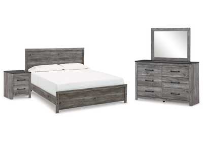 Bronyan King Panel Bed with Mirrored Dresser and Nightstand,Signature Design By Ashley