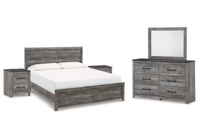 Bronyan King Panel Bed with Mirrored Dresser and 2 Nightstands,Signature Design By Ashley