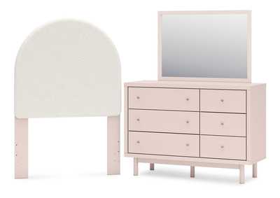 Wistenpine Twin Upholstered Panel Headboard, Dresser and Mirror,Signature Design By Ashley