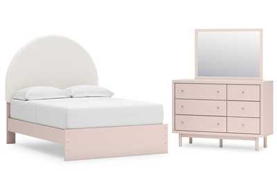 Wistenpine Full Upholstered Panel Bed, Dresser and Mirror,Signature Design By Ashley