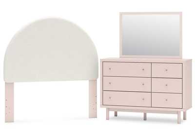 Wistenpine Full Upholstered Panel Headboard, Dresser and Mirror,Signature Design By Ashley