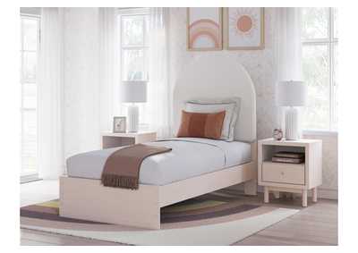 Wistenpine Twin Upholstered Panel Bed, Dresser and Mirror,Signature Design By Ashley