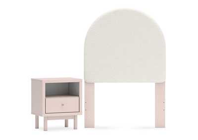 Wistenpine Twin Upholstered Panel Headboard with Nightstand,Signature Design By Ashley