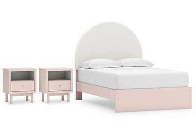 Wistenpine Full Upholstered Panel Bed with 2 Nightstands,Signature Design By Ashley