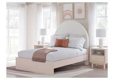 Wistenpine Full Upholstered Panel Bed with Mirrored Dresser and Chest,Signature Design By Ashley