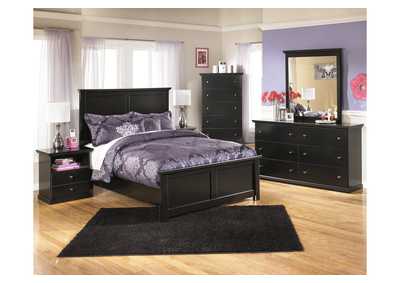 Image for Maribel Full Panel Headboard Bed with Mirrored Dresser and Chest