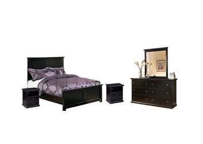 Maribel Full Panel Headboard Bed with Mirrored Dresser and 2 Nightstands,Signature Design By Ashley