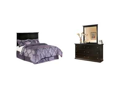 Image for Maribel Full Panel Headboard Bed with Mirrored Dresser