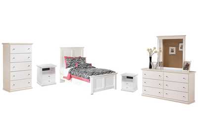 Image for Bostwick Shoals Twin Panel Bed with Mirrored Dresser, Chest and Nightstand