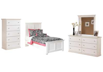 Image for Bostwick Shoals Twin Panel Bed with Mirrored Dresser and Chest