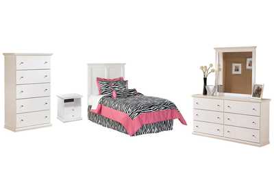 Bostwick Shoals Twin Panel Headboard Bed with Mirrored Dresser, Chest and Nightstand,Signature Design By Ashley