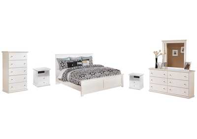 Image for Bostwick Shoals King Panel Bed with Mirrored Dresser, Chest and Nightstand