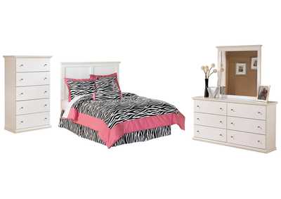 Image for Bostwick Shoals Full Panel Headboard Bed with Mirrored Dresser and Chest