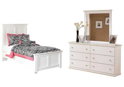 Image for Bostwick Shoals Twin Panel Bed with Mirrored Dresser