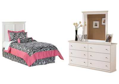 Image for Bostwick Shoals Twin Panel Headboard Bed with Mirrored Dresser