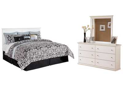 Bostwick Shoals King/California King Panel Headboard Bed with Mirrored Dresser,Signature Design By Ashley