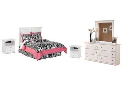 Image for Bostwick Shoals Full Panel Headboard Bed with Mirrored Dresser and 2 Nightstands