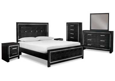 Image for Kaydell Queen Upholstered Panel Bed, Dresser, Mirror, Chest and 2 Nightstands