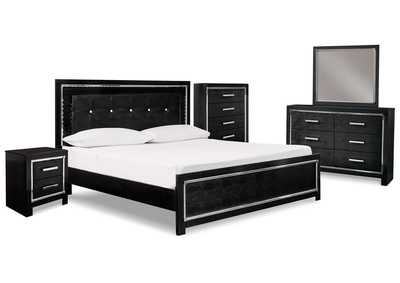 Kaydell King Upholstered Panel Bed, Dresser, Mirror, Chest and Nightstand,Signature Design By Ashley