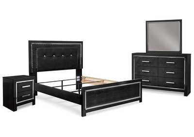 Image for Kaydell Queen Upholstered Panel Bed with Mirrored Dresser and Nightstand