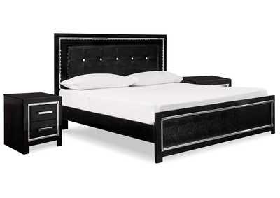 Image for Kaydell King Upholstered Panel Bed and 2 Nightstands