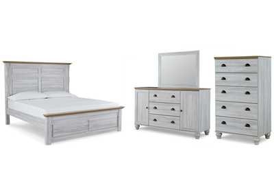 Haven Bay King Panel Bed with Mirrored Dresser and Chest,Signature Design By Ashley